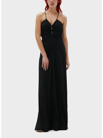 ABITO LUNGO SHINY CREPE, 099 BLACK, small