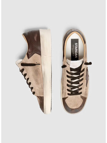 SCARPA STARDAN IN SUEDE CON STELLA, 81868 BEIGE/BROWN/WHITE, small