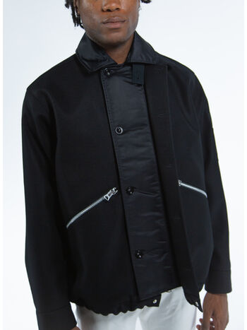 GIACCA WOOL MELTON, 001 BLACK, small