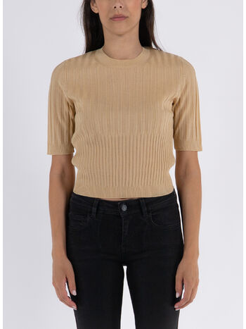 TOP ROUND NECK SHORT SLEEVE TEE, 081 SAND, small