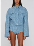 GIACCA EMBELLISHED DENIM CROPPED BIKER, D02 MEDIUM BLUE, thumb