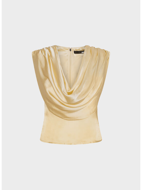 TOP CHIFFON WATERFALL, 1366 ITALIAN STRAW, medium