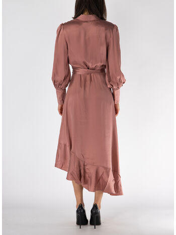 ABITO MIDI AVVOLGENTE IN SETA, BLUSH, small