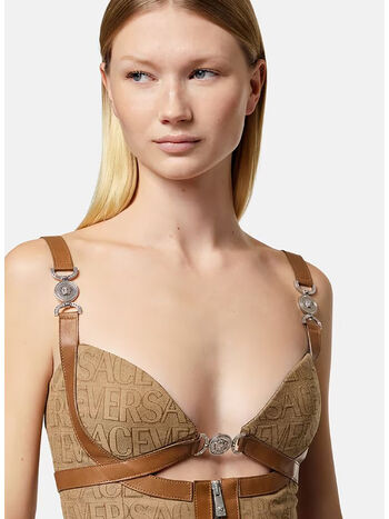 TOP BRA TESSUTO CANVAS LOGO, 2N740, small