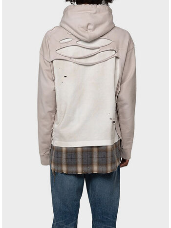 FELPA HOODIE TRIPLE LAYERED, BEIGE, small