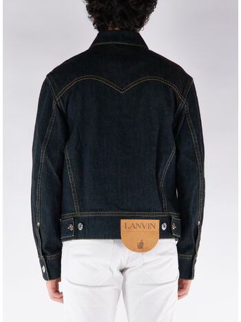 GIACCA IN DENIM RICAMATO, NAVYBLUE29, small