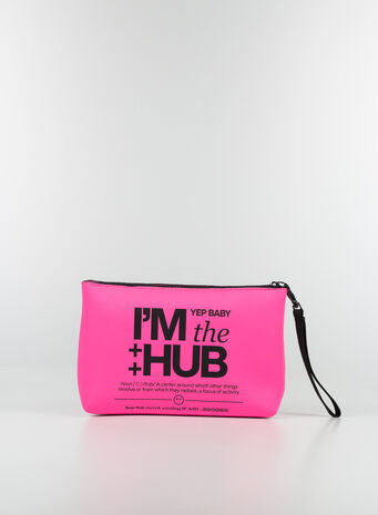 POCHETTE I'M THE HUB, PINKFLUOBLACK, small