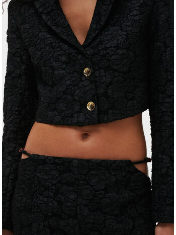 GIACCA CROPPED STRETCH JACQUARD, 099 BLACK, small