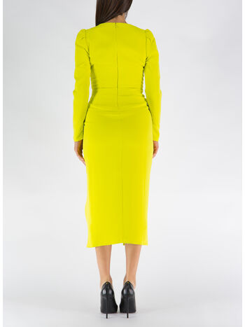 ABITO YELLOW CREPE RUCHED, LIME GREEN, small