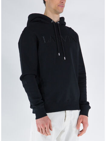 FELPA CON CAPPUCCIO EUSEBIO, 10 BLACK, small
