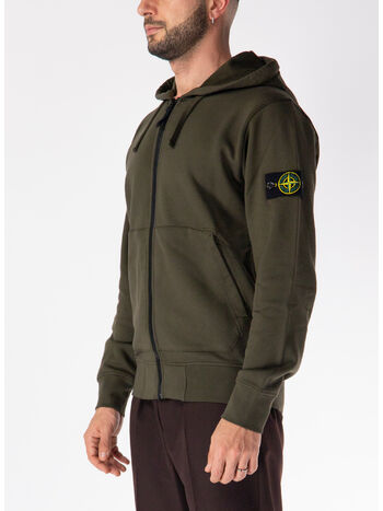 FELPA FULL ZIP CON PATCH LOGO, V0054 VERDE MILITARE, small