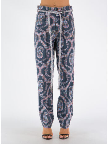 PANTALONE LOUISE IN DENIM PAISLEY, 200, small