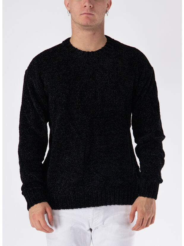 MAGLIONE GIROCOLLO DAYO, BLACK, large
