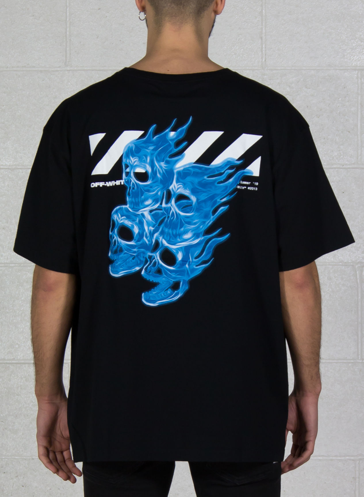 Off white blue skull sale tee