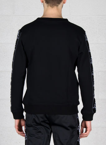FELPA KAPPA TAPE CREWNECK, BLACK/WHITE, small