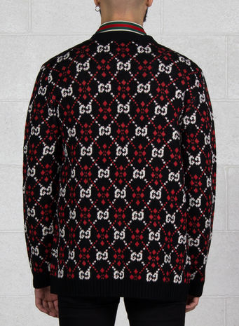 CARDIGAN CON MOTIVO GG DIAMANTI, 1082BLACKMULTI, small