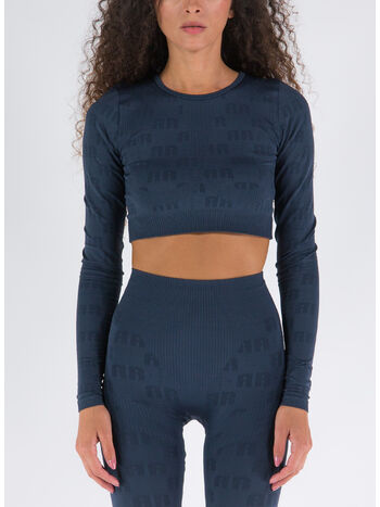 TOP CROP LONG SLEEVE, 19-4023 BLUE NIGHTS, small