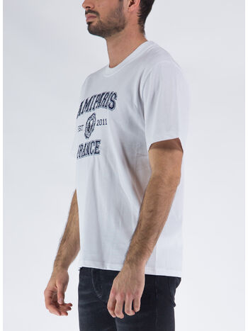 T-SHIRT AMI PARIS FRANCE, 100 WHITE, small