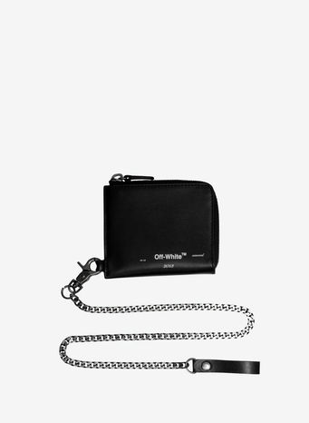 PORTAFOGLIO LOGO CHAIN, BLACK/WHITE, small