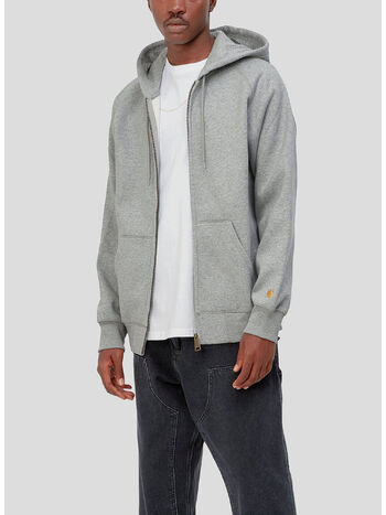 FELPA FULL ZIP CHASE, 00MXX GREY HEATHER/GOLD, small