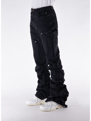 PANTALONE WRINKLED LOW-RISE WORK, BLACK, small