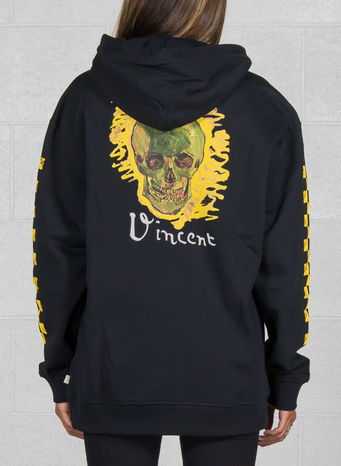 FELPA CON CAPPUCCIO VAN GOGH MUSEUM SKULL, BLACK, small