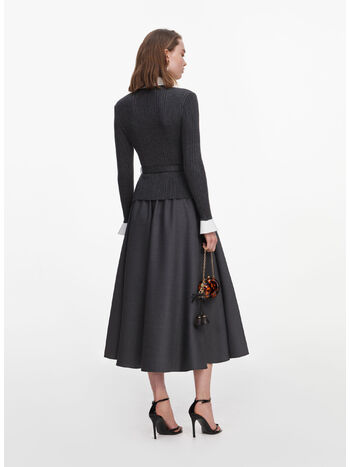 ABITO KNIT TWILL MIDI, GREY, small