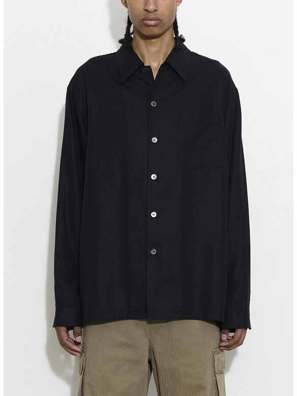 CAMICIA EVERY, Draping Black Lyocell, medium