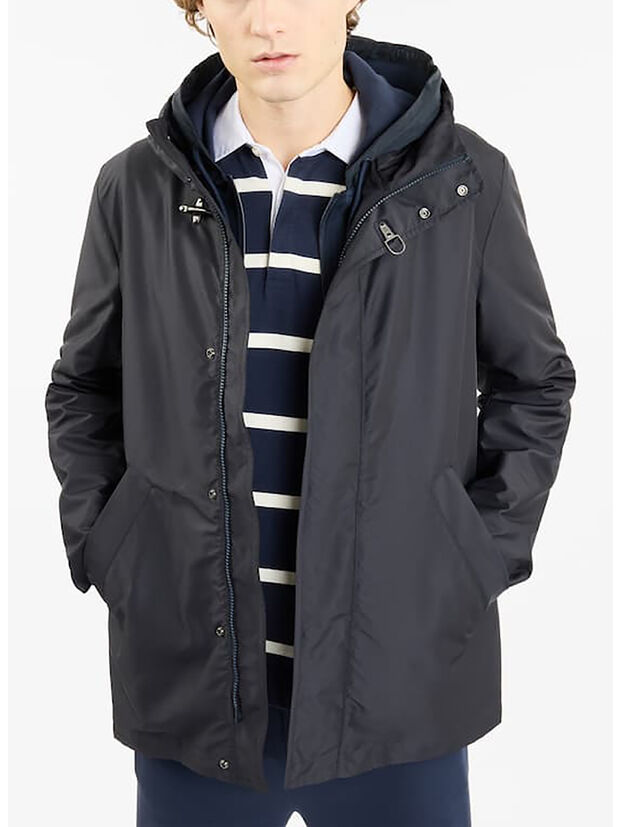 GIACCA PARKA CORTO IN POPELINE TECNICO, , large