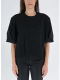 T-SHIRT JERSEY E POPELINE, 002 BLACK X BLACK, thumb