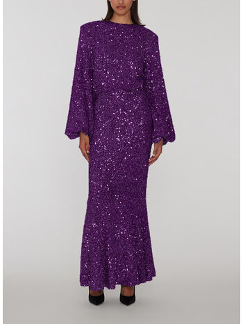 ABITO SEQUINS MAXI DRESS, 19-3540 PURPLE MAGIC, small