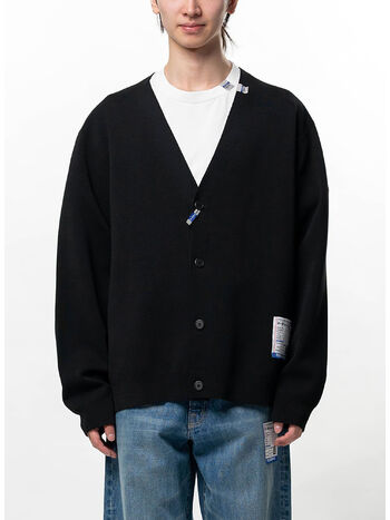 CARDIGAN COTTON POLYESTER MILAN, BLACK, small