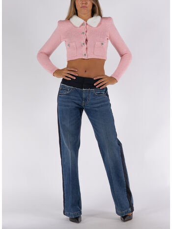 CARDIGAN PINK FAUX FUR COLLAR, PINK, small