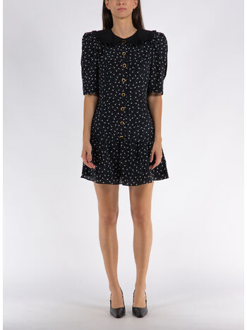 ABITO MINI  DAISY PRINT SILK WITH COLLA, 0900 BLACK, small