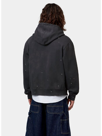 FELPA HOODED PAINTER, 89EJ Black, destroy wash, splatter, small