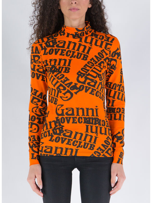 T-SHIRT LIGHT STRETCH JERSEY ROLLNECK, 860 VIBRANT ORANGE, medium