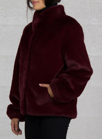GIACCA PELUCHE, BORDEAUX, small