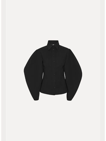 CAMICIA SUITING FITTED, 100 BLACK, small
