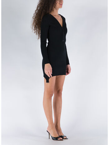 ABITO RIB KNIT ZIPPED, 9999 BLACK, small