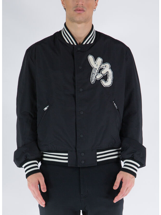 GIACCA VARSITY BOMBER, BLACK/OWHITE, large