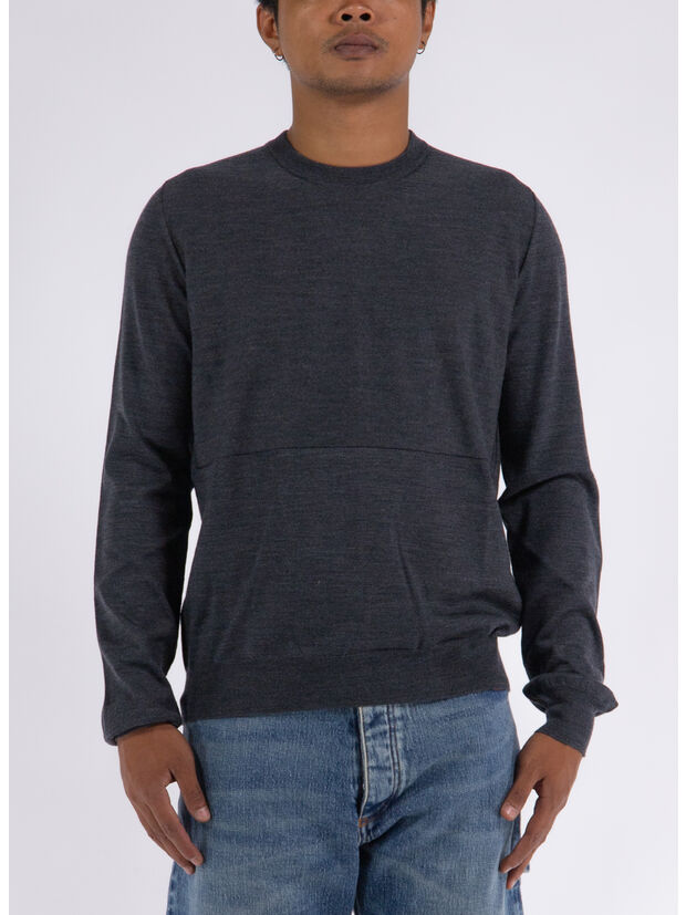 PULLOVER EXTRA FINE MERINO CREW NECK, 019 Anthracite, large