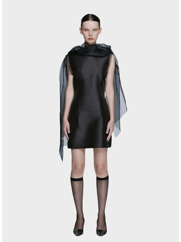 ABITO SHIFT, 1086 Black satin, medium