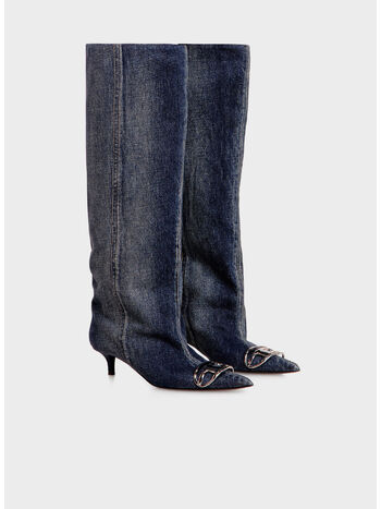 STIVALE D VENUS SLOUCHY AL GINOCCHIO IN DENIM, H1940, small