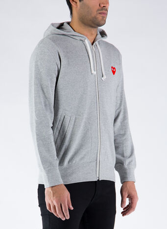 FELPA PLAY ZIPPED HOODED, GREY, small