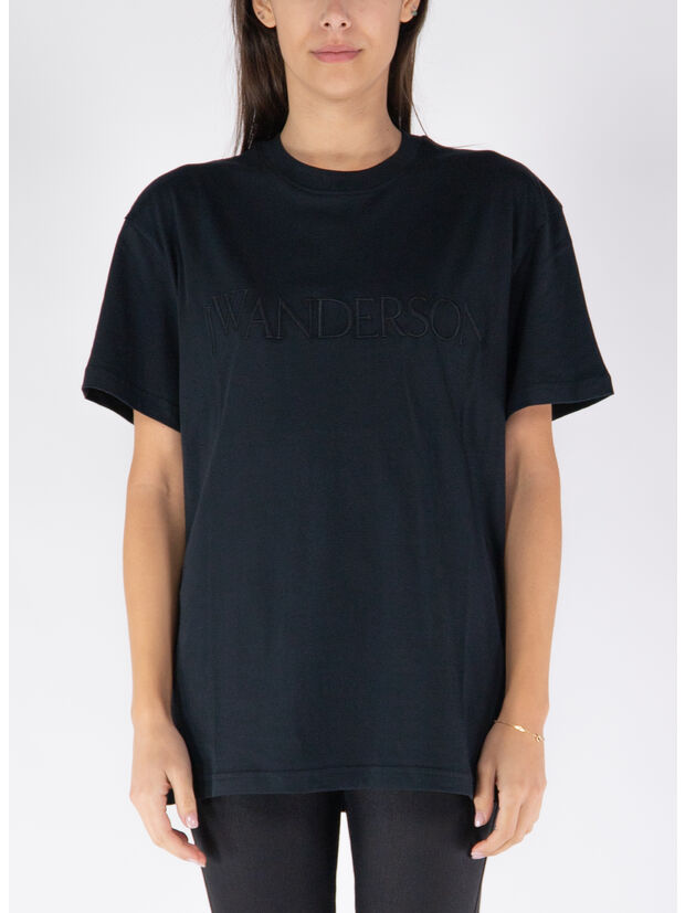 T-SHIRT LOGO EMBROIDERY, 999 BLACK, large