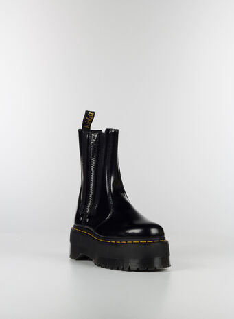 STIVALETTI CHELSEA DI PELLE CON PLATFORM 2976 MAX, BLACK, small