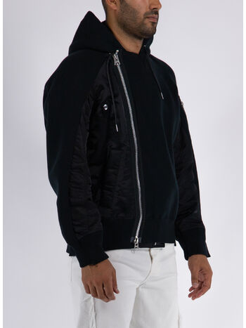 FELPA SPONGE SWEAT BLOUSON, 001 BLACK, small