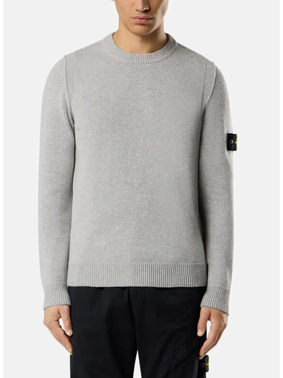 MAGLIONE GIROCOLLO LAMBSWOOL, V0M64 MELANGE GREY, medium