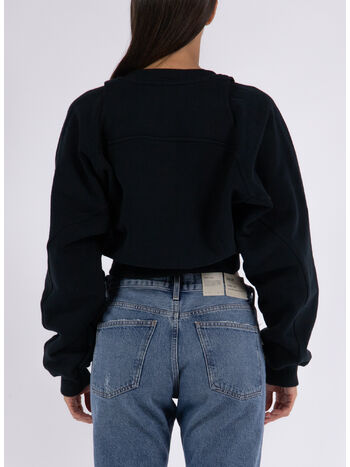 FELPA STAMPA OFF ROUND CROP CREWNECK, , small