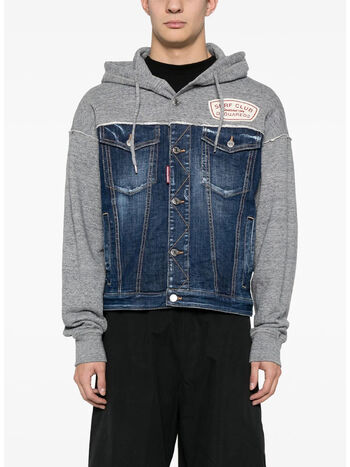 GIUBBOTTO HYBRID SWEATSHIRT HOODED, 961 GREY MELANGE, small